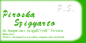 piroska szigyarto business card